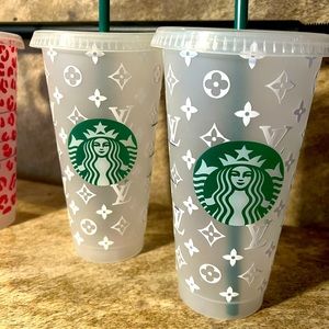Starbucks Cups with LV printing